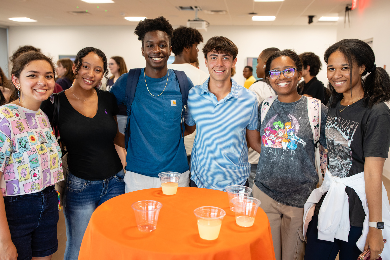 Six student at a CEED social event.