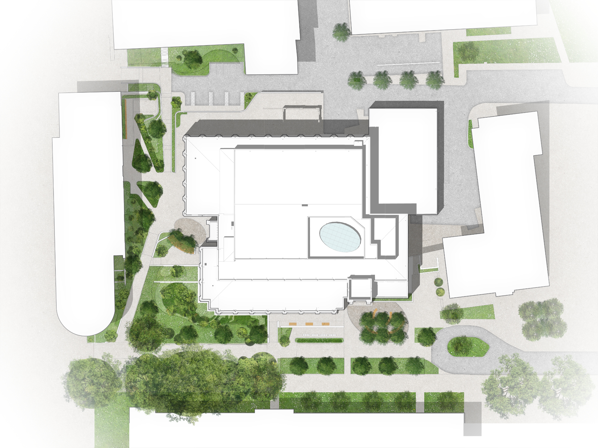 Overhead view of Mitchell Hall